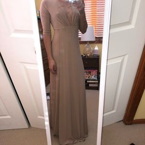 Tan Surplice Maxi Dress